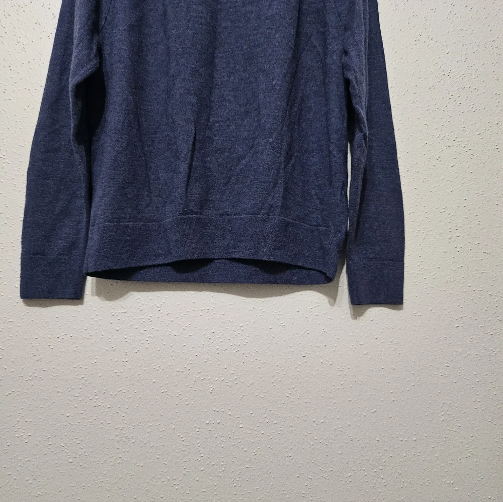 Banana Republic Italian Merino Wool Sweater Large Blue Crewneck Lightweight Knit
